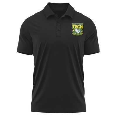 Campus Lab Arkansas Tech University Adult Men's Polo Left Chest Logo, Black, Medium