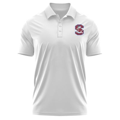Campus Lab South Carolina State University Adult Men's Polo Left Chest Logo, White, XX-Large
