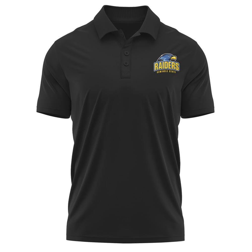Campus Lab Seminole State College Adult Men's Polo Left Chest Logo, Black, Small