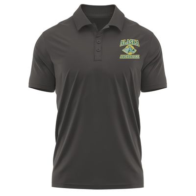 Campus Lab University of Alaska Anchorage Adult Men's Polo Left Chest Logo, Charcoal, Small