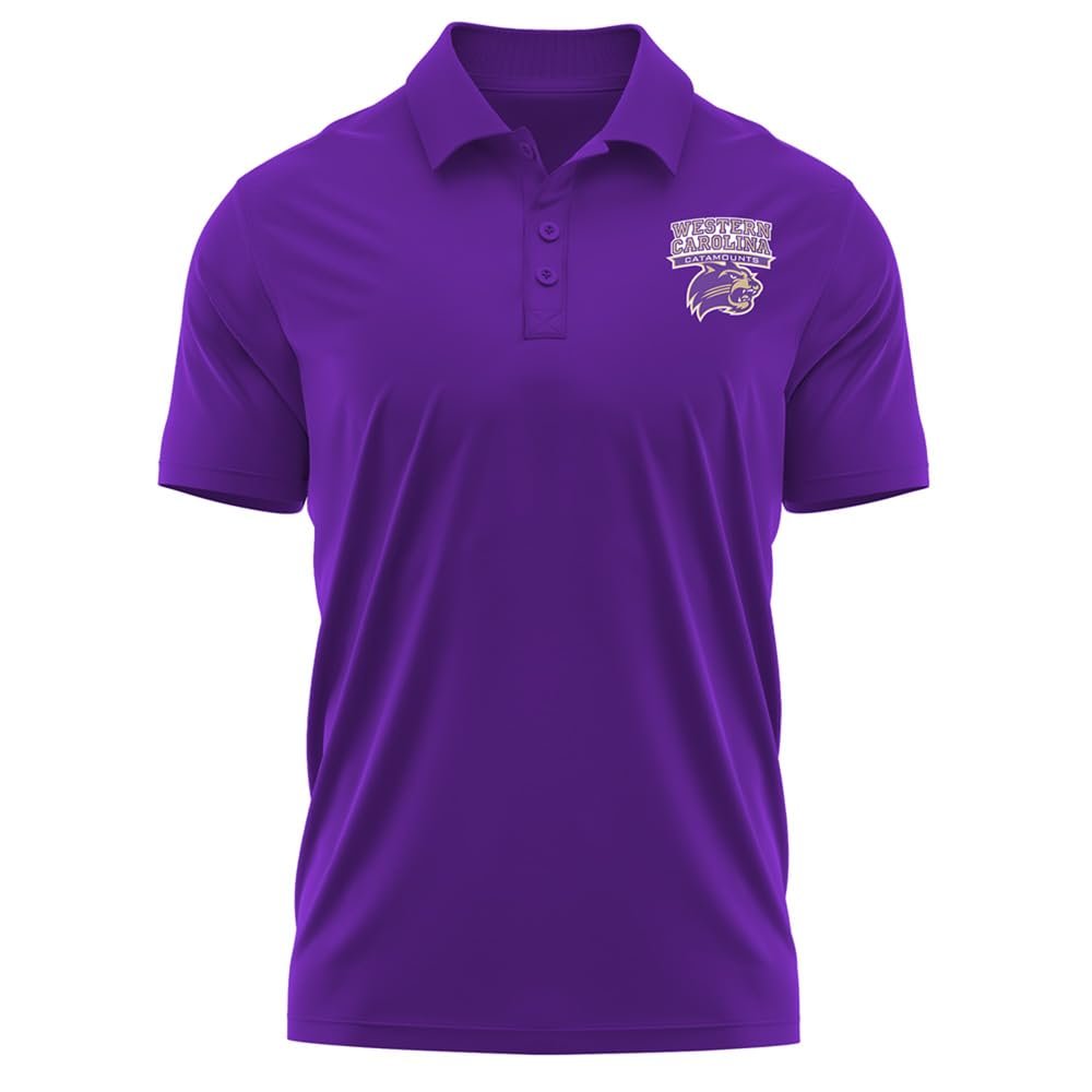 Campus Lab Western Carolina University Adult Men's Polo Left Chest Logo, Purple, Large