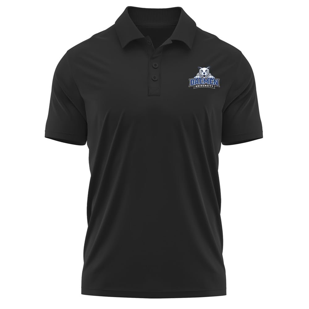Campus Lab Daemen College Adult Men's Polo Left Chest Logo, Black, XX-Large