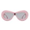 helena Oval Thick Diamond Sunglasses Women Men Trendy Inflated Hip Hop Frame Y2K Glasses Funny Crystal Shades (pink) view 1