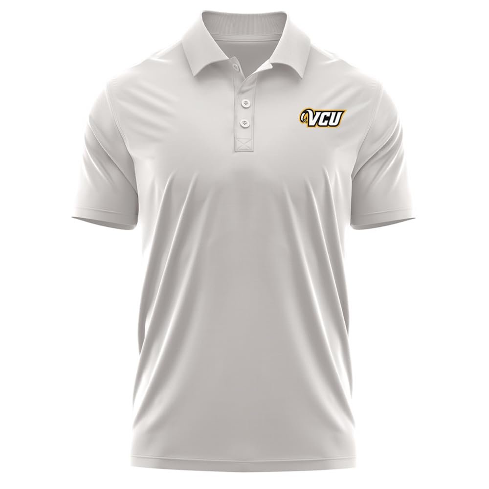 Campus Lab Virginia Commonwealth University Adult Men's Polo Left Chest Logo, Athletic Heather, X-Large
