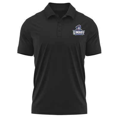 Campus Lab University of Mary Adult Men's Polo Left Chest Logo, Black, XX-Large
