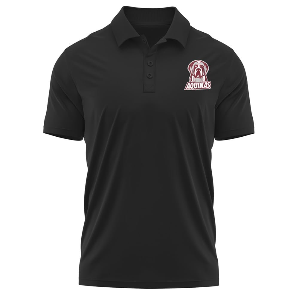 Campus Lab Aquinas College Adult Men's Polo Left Chest Logo, Black, Medium