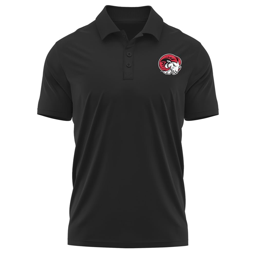 Campus Lab Winston-Salem State University Adult Men's Polo Left Chest Logo, Black, Medium
