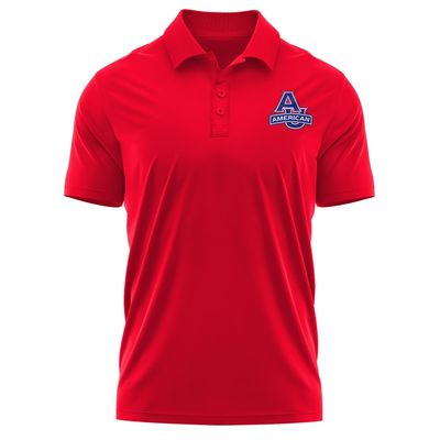 Campus Lab American University Adult Men's Polo Left Chest Logo, Red, Large