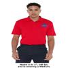 Campus Lab American University Adult Men's Polo Left Chest Logo, Red, Large view 3