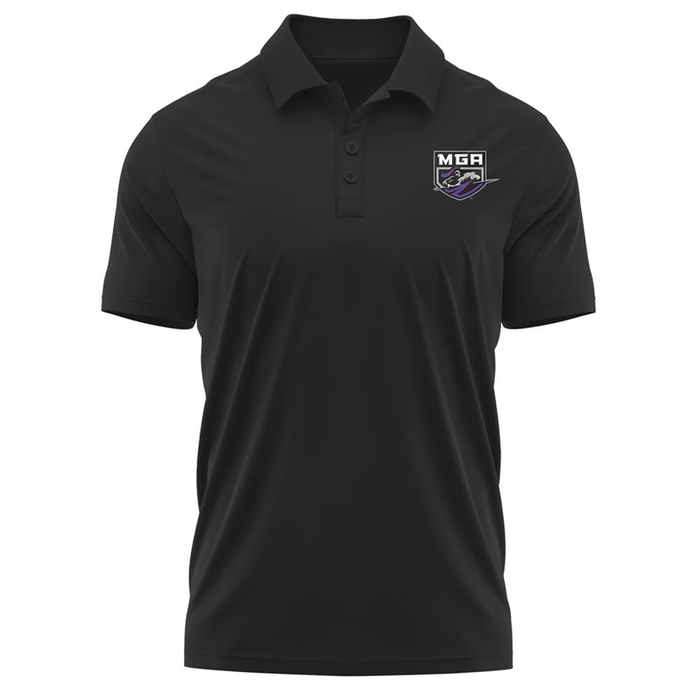 Campus Lab Middle Georgia State University Adult Men's Polo Left Chest Logo, Black, XX-Large