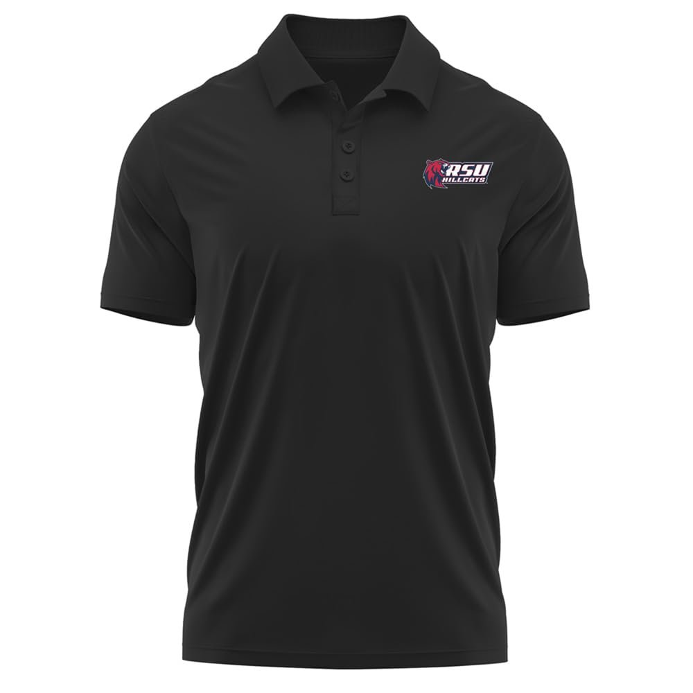 Campus Lab Rogers State University Adult Men's Polo Left Chest Logo, Black, XX-Large