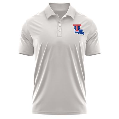 Campus Lab Louisiana Tech University Adult Men's Polo Left Chest Logo, Athletic Heather, Small