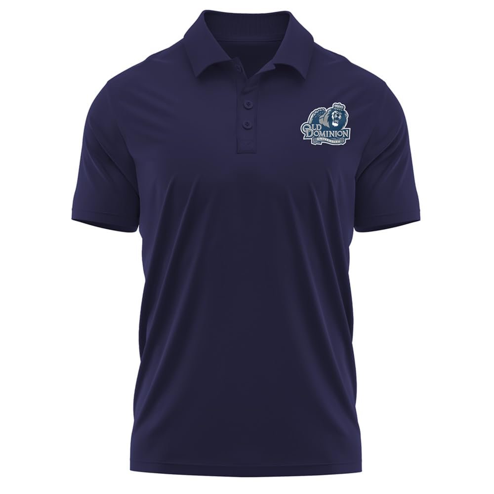 Campus Lab Old Dominion University Adult Men's Polo Left Chest Logo, Navy, Large