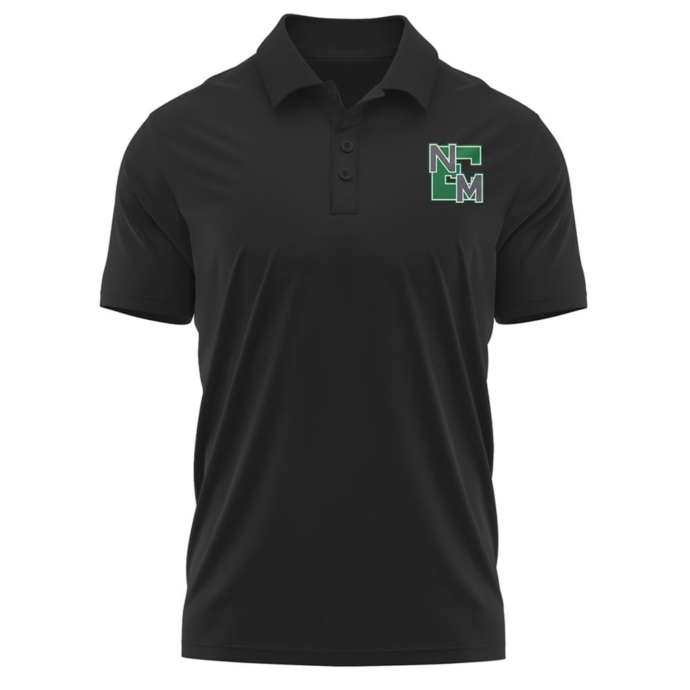 Campus Lab Eastern New Mexico University Adult Men's Polo Left Chest Logo, Black, Small