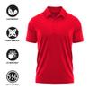 Campus Lab Northeastern University Adult Men's Polo Left Chest Logo, Red, Medium view 4