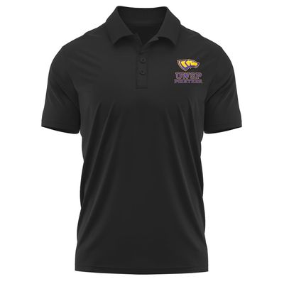 Campus Lab University of Wisconsin-Stevens Point Adult Men's Polo Left Chest Logo, Black, Small