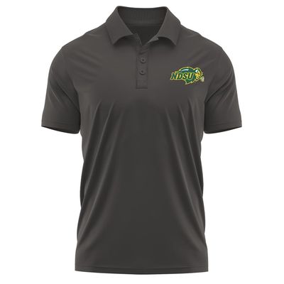 Campus Lab North Dakota State University Adult Men's Polo Left Chest Logo, Charcoal, Large