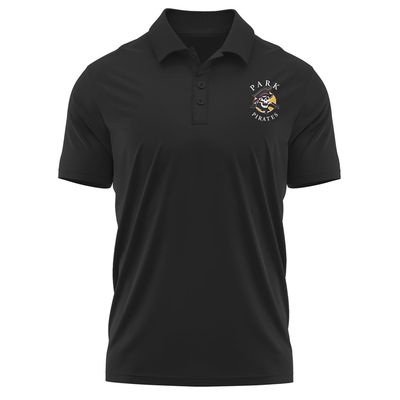 Campus Lab Park University (Mo) Adult Men's Polo Left Chest Logo, Black, Large