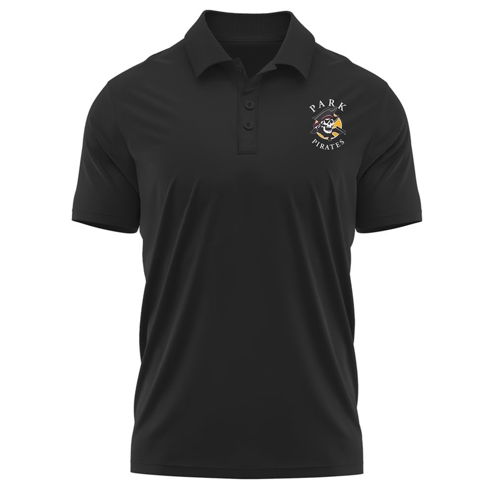 Campus Lab Park University (Mo) Adult Men's Polo Left Chest Logo, Black, Large