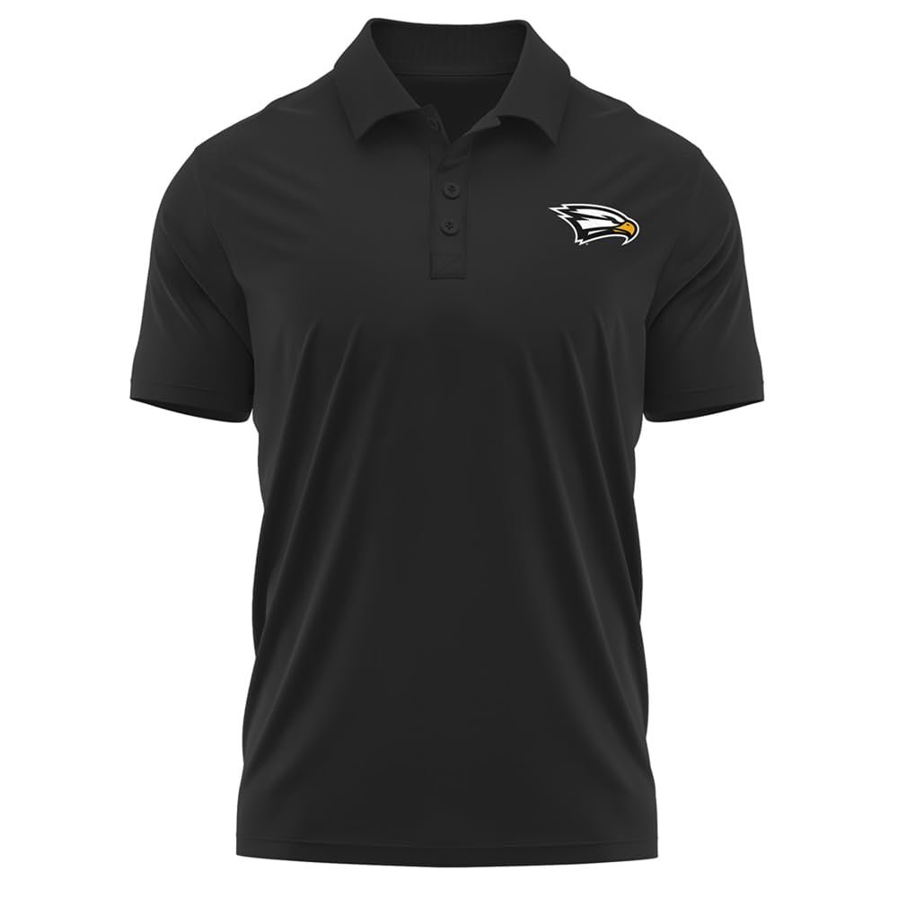 Campus Lab Polk State College Adult Men's Polo Left Chest Logo, Black, XX-Large