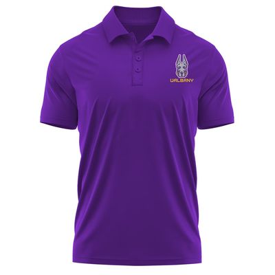 Campus Lab University at Albany Adult Men's Polo Left Chest Logo, Purple, X-Large