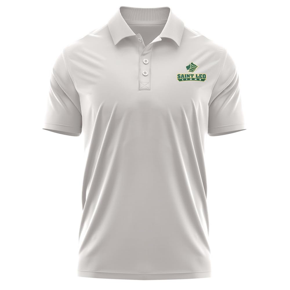 Campus Lab Saint Leo University Adult Men's Polo Left Chest Logo, Athletic Heather, X-Large