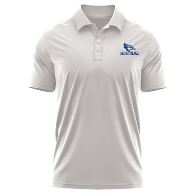 Campus Lab Creighton University Adult Men's Polo Left Chest Logo, Athletic Heather, Small