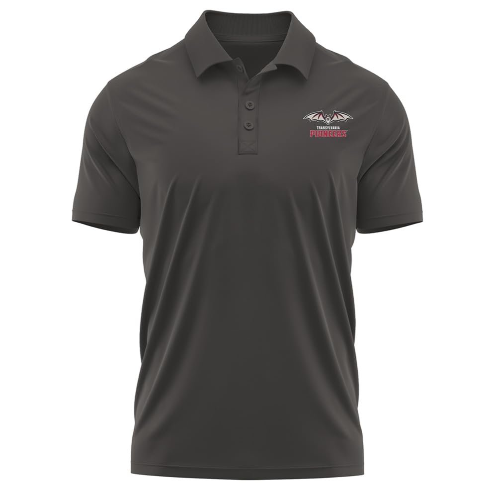 Campus Lab Transylvania University Adult Men's Polo Left Chest Logo, Charcoal, X-Large