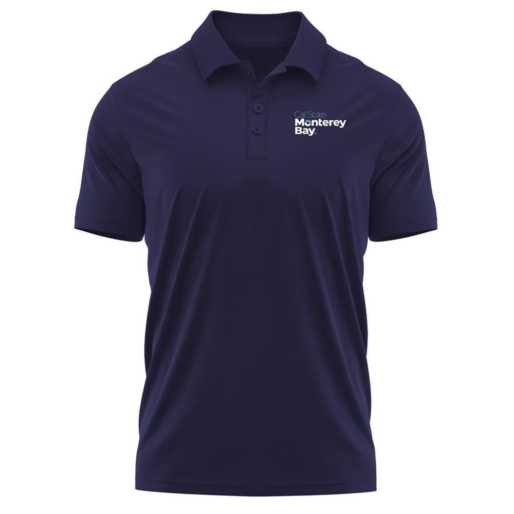 Campus Lab California State University - Monterey Bay Adult Men's Polo Left Chest Logo, Navy, Small