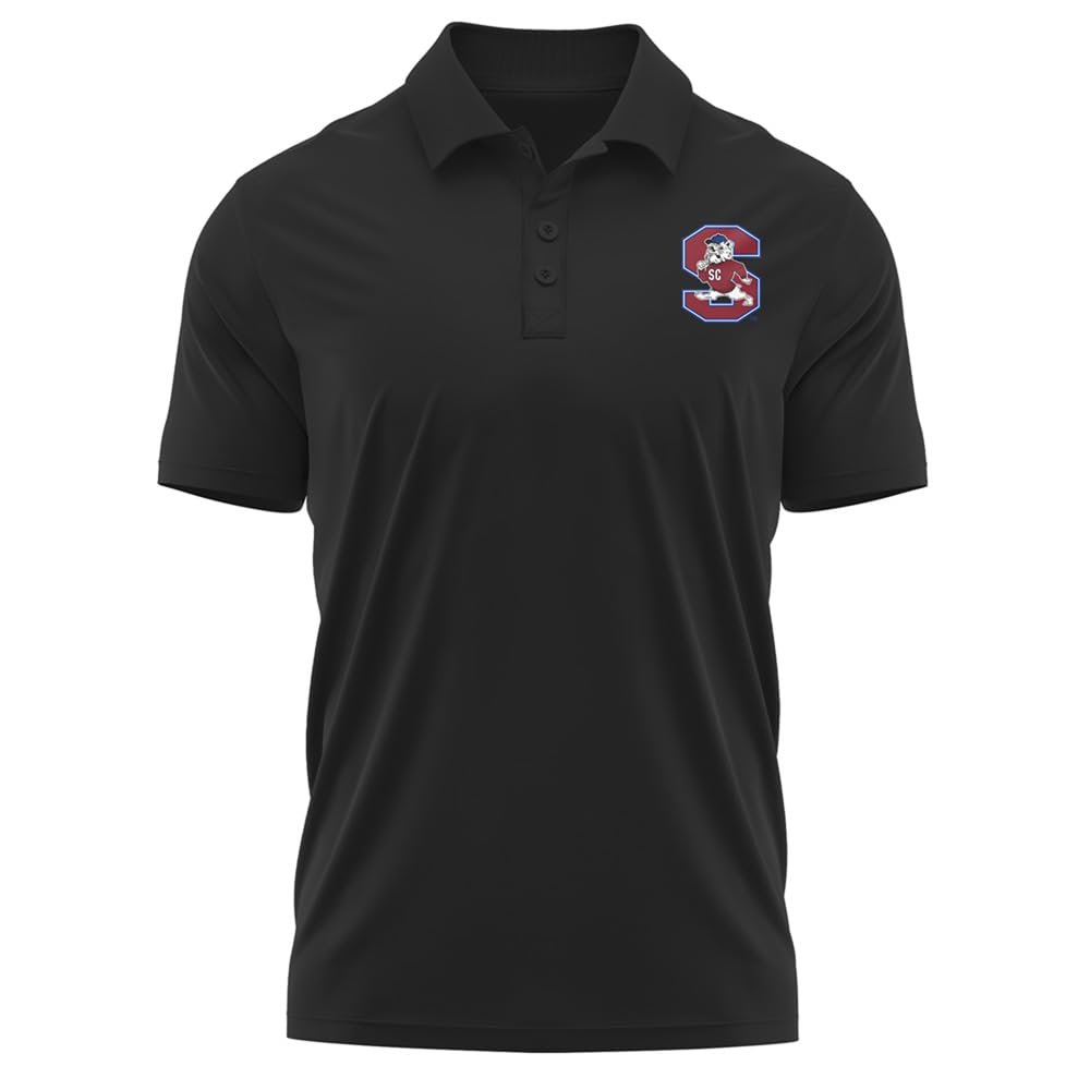 Campus Lab South Carolina State University Adult Men's Polo Left Chest Logo, Black, Large
