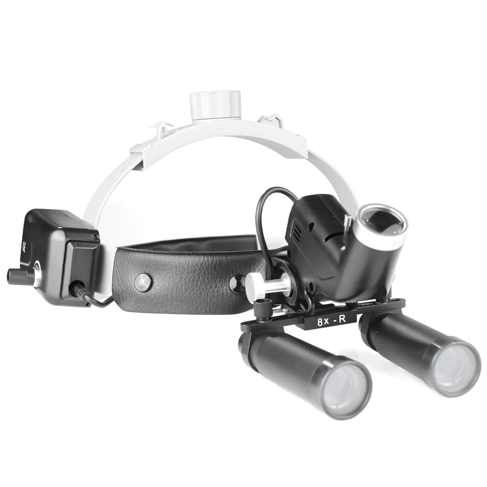 Rigoberto 8X-R Lab LED Light Led Headlamps Binocular Loupes & Carton Box