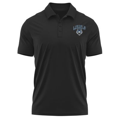 Campus Lab Lincoln University_Mo Adult Men's Polo Left Chest Logo, Black, XX-Large