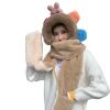 Winter Warm hat Scarf and Gloves All in one Set Plush Cute Rabbit Ear Protection Internet Celebrity Cute Scarf hat (Color : Pink Blue, Size : One Size) view 4