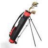 6 Inch Stand Pencil Bag, Pitch and Putt Carry Bag, Golf Club Sunday Bag with 2 Carry Pockets, Adjustable Sling Strap, for up to 9 Clubs (Size : Red)