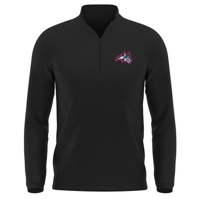 Campus Lab Stony Brook University Adult Men's Active Sport 1/4 Zip Pullover Left Chest Logo, Black, Large