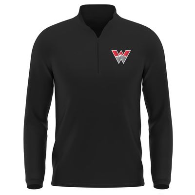 Campus Lab Western Colorado University Adult Men's Active Sport 1/4 Zip Pullover Left Chest Logo, Black, XX-Large