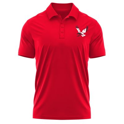Campus Lab Eastern Washington University Adult Men's Polo Left Chest Logo, Red, X-Large