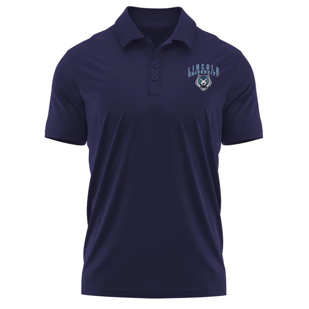 Campus Lab Lincoln University_Mo Adult Men's Polo Left Chest Logo, Navy, X-Large