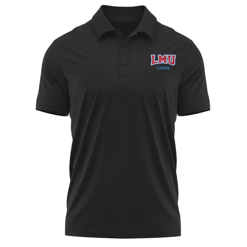 Campus Lab Loyola Marymount University Adult Men's Polo Left Chest Logo, Black, Large