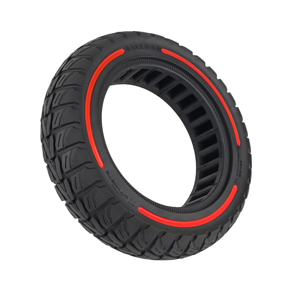 9.5 * 2.5-6.1 Solid Tire for NIU KQi3 Electric Scooter 9.5x2.5-6.1 Cross-country Tyre Replace Parts (red)