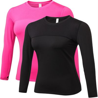 Women's Sun Protection Compression Shirts UPF 50+ Long Sleeve Workout T-Shirts Rash Guard Athletic Tops