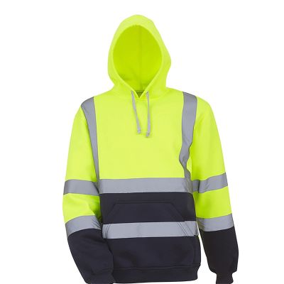 Ctreela Hi Vis Hoodies for Men Women Construction Work Safety Sweatshirts Unisex High Visibility Security Jacket with Pocket Green