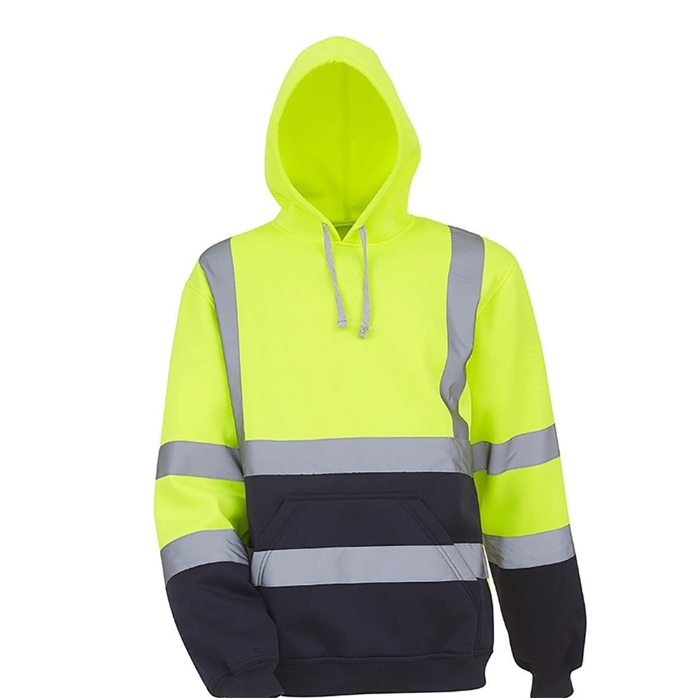 Ctreela Hi Vis Hoodies for Men Women Construction Work Safety Sweatshirts Unisex High Visibility Security Jacket with Pocket Green