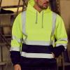 Ctreela Hi Vis Hoodies for Men Women Construction Work Safety Sweatshirts Unisex High Visibility Security Jacket with Pocket Green view 2
