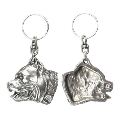 Art-Dog Cute Dog Keychain - Exclusive Collection Cute Pit Bull Keyring  Cute Silver-Plated Keyrings with 2,5 Lock  Dog Lover Gifts for Dog Lovers  4,4x5x8,7cm