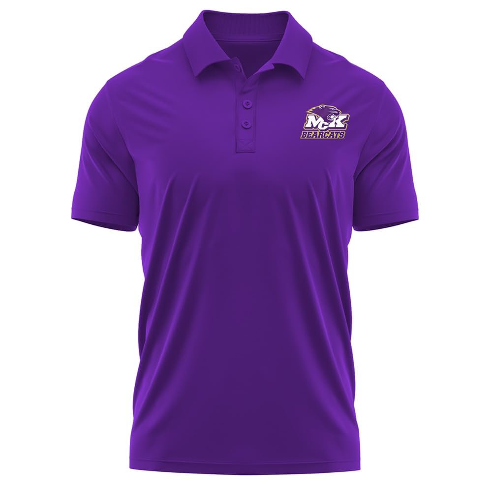 Campus Lab Mckendree University Adult Men's Polo Left Chest Logo, Purple, X-Large