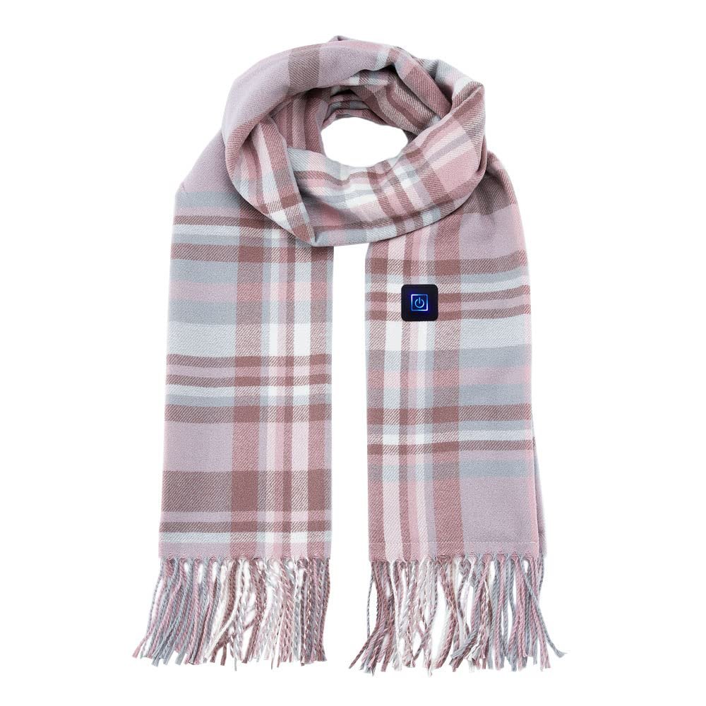 BE-TOOL Heated Scarf Electric Heating Pads Neck Warmer, 3 Heating Levels Control, Winter Warming Scarf Gifts for Men and Women Fashionable (Light Pink)
