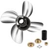 FYMP 10.625 x 15 Trophy Sports 4 Blades Stainless Steel Outboard Propeller fit Mercury Engines 40-60HP(Interchangable Style for Yamaha/Tohatsu Engines),Ref.No.48-878618A46,13 Spline Tooth,RH view 1