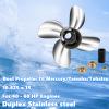 FYMP 10.625 x 15 Trophy Sports 4 Blades Stainless Steel Outboard Propeller fit Mercury Engines 40-60HP(Interchangable Style for Yamaha/Tohatsu Engines),Ref.No.48-878618A46,13 Spline Tooth,RH view 2