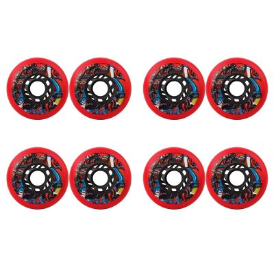 UZIAH 8 Pack Inline Replacement Wheels 72Mm 76Mm 80Mm Inline Wheels Hardness 90A for Outdoor Inline Hockey Replacement Wheels,Red,80mm